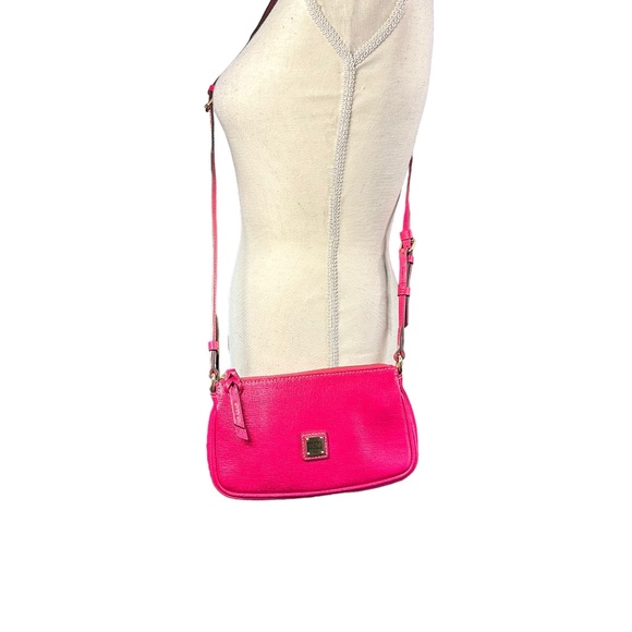 Dooney & Bourke Handbags - EUC Dooney & Bourke Lexi Fuchsia Crossbody/ Gold Hardware/ Red Interior